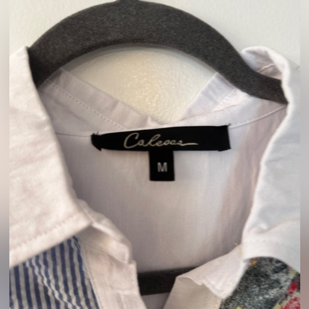 Caleoas Women’s Patchwork Button-Down Shirt Flora… - image 8